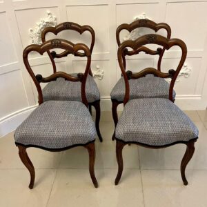 Set of 4 Antique Victorian Quality Rosewood Dining Chairs