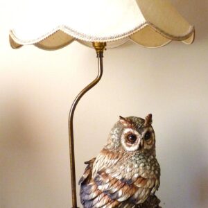 Table Lamp: Provocative Owl Crafted Table Lamp, Made in Italy & Designed by Giuseppe Armani