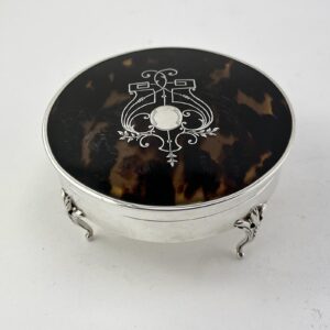 Unusual Tortoiseshell & Sterling Silver Jewellery Box