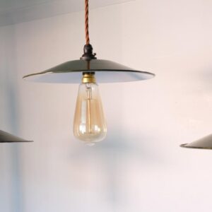 Vintage Mid 20th Century Modern Pendant Lights - Green & Cream