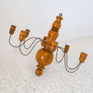 Vintage Mid 20th Century Swedish Wooden Chandelier