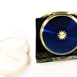 Vintage Stratton Compact Mirror Blue & Gold