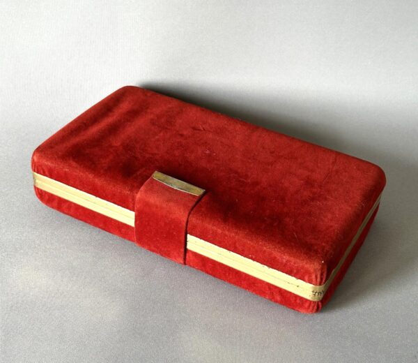 Vintage Velvet Travelling Jewellery Case