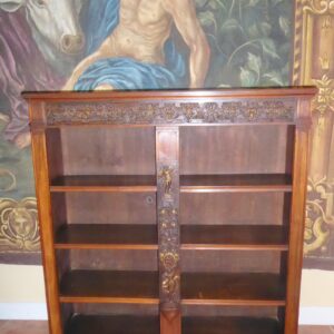 Walnut and Gilded Bookcase Angels 1880