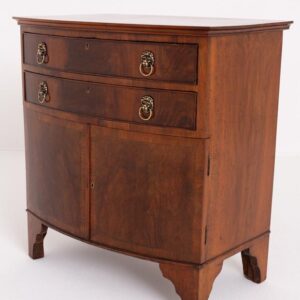 Walnut Georgian Revival Bow Fronted Side Cabinet