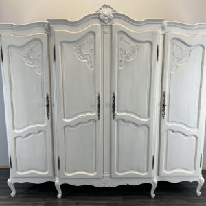 Wardrobe French Vintage Shabby Chic 4 Door Armoire Retro