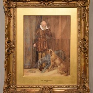 Watercolour by John Edward Goodall - The Keeper of the Hounds