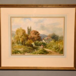 Watercolour by Walter Henry Sweet - Widecombe, Dartmoor