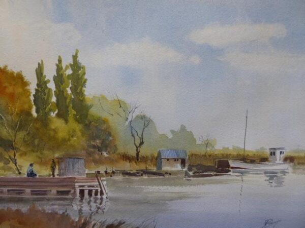 Watercolour Chesapeake Bay Listed Artist Norman Dinnage