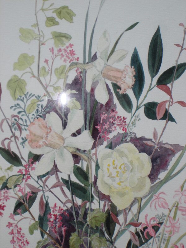 Watercolour of mixed Spring Flowers: Diana Snagge