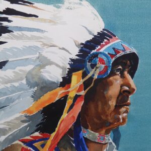 Watercolour Red Cloud Oglala Sioux Artist David Reed