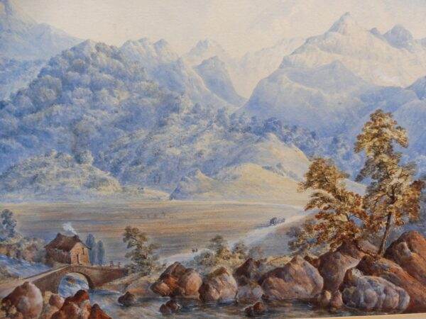 Watercolour The Glen Monogrammed A M 1863