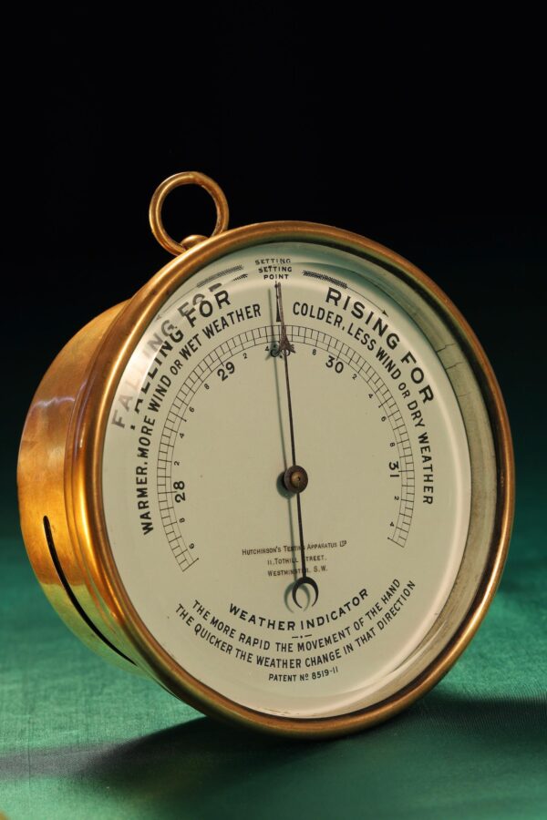 Weather Indicator Aneroid Barometer by Short & Mason c.1915