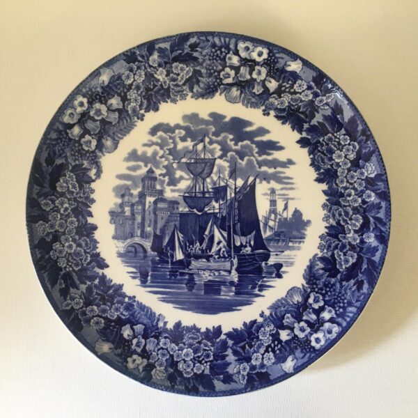 Wedgwood Ferrara Pattern Blue and White Wall Plate