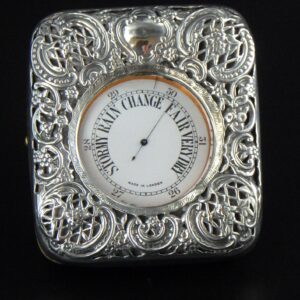 William Comyns Antique Silver Case & Later Aneroid Barometer