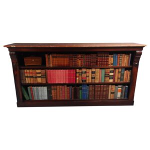 William IV Rosewood and Pink Marble Top Open Bookcase