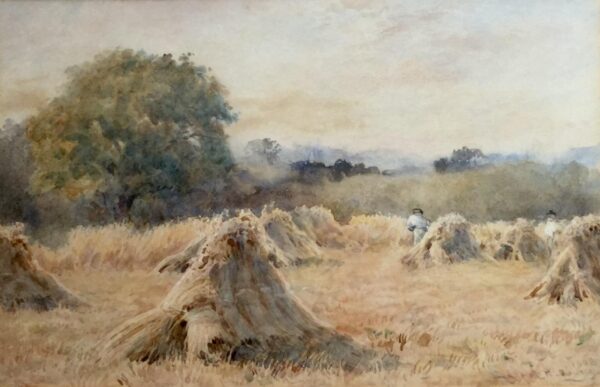 Wilmot Pilsbury Watercolour - Harvest at Dusk