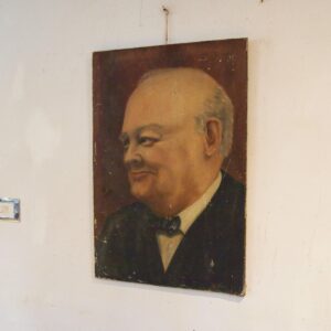 Winston Churchill Oil Canvas Dated 17th Feb 1953