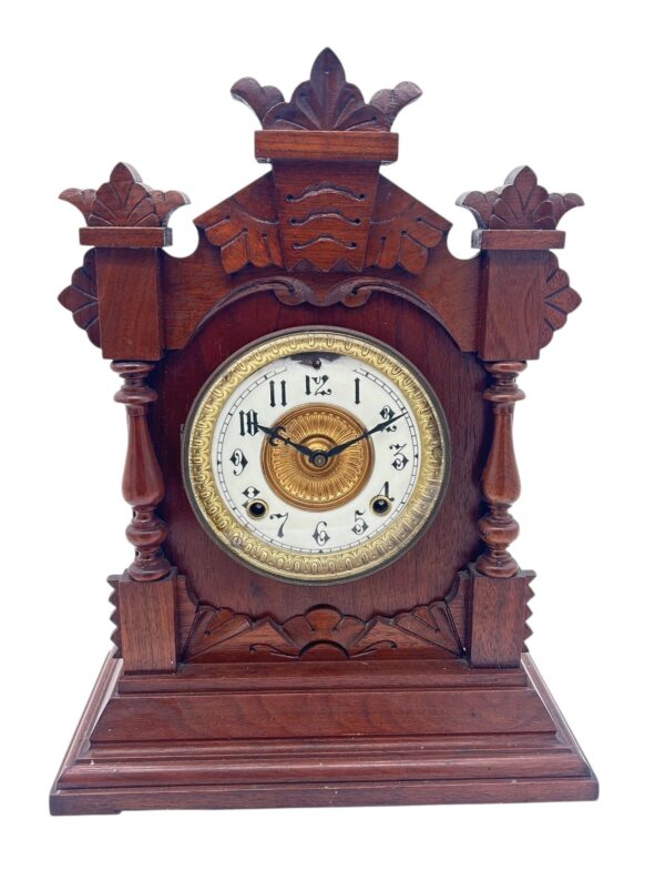 Wonderful American Ansonia Mahogany Case Mantel Clock – Ca1890