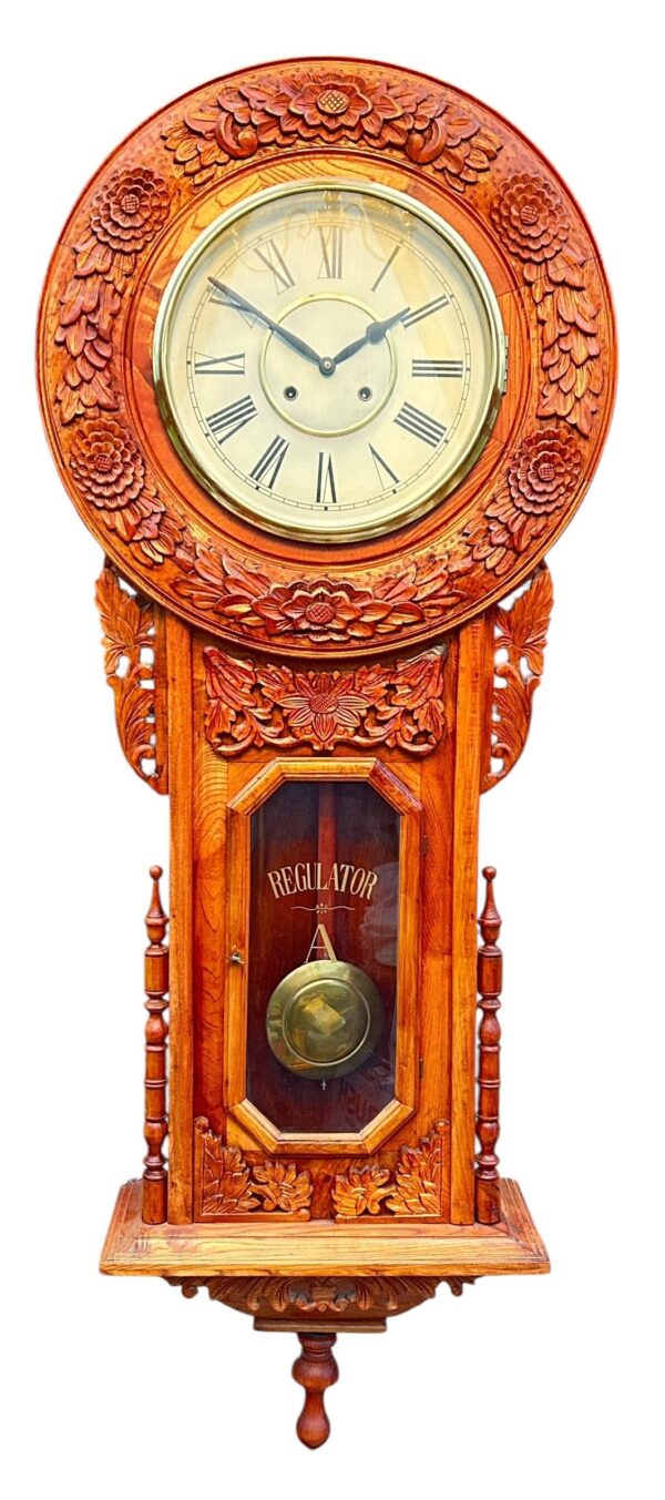 Wonderful American Ansonia Regulator Wall Clock ca.1890