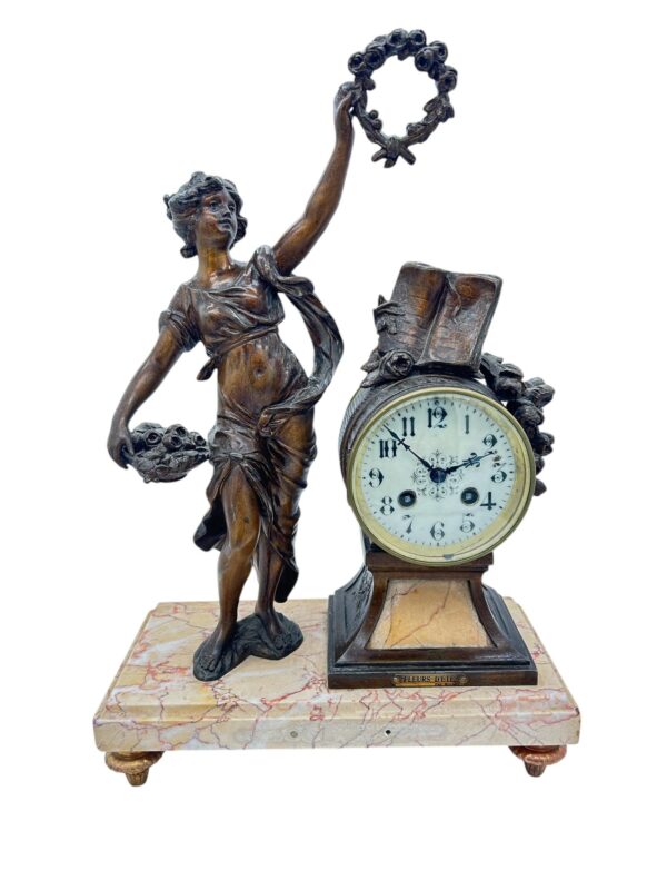 Wonderful French Figural Mantel Clock – Ca1890