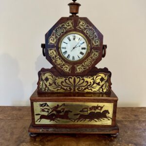 Wonderful Quality Antique Regency Rosewood Brass Inlaid Mantle Clock