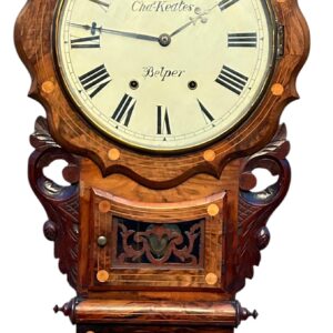 Wonderful Walnut & Flame Mahogany Drop Dial Wall Clock