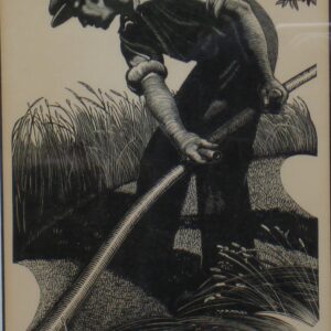 Wood Engraving Print - Scything by Clare Leighton