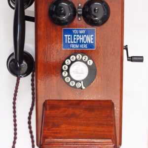 Wooden Telephone as Used on Railway Systems with Handset