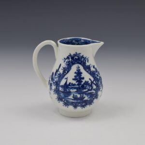 Worcester Porcelain Cream Jug Rare Landscape Pattern Variant c.1780