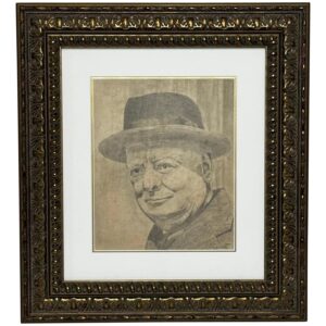 World War 2 Early Wartime Portrait Prime Minister Drawing Leonard Winston Churchill